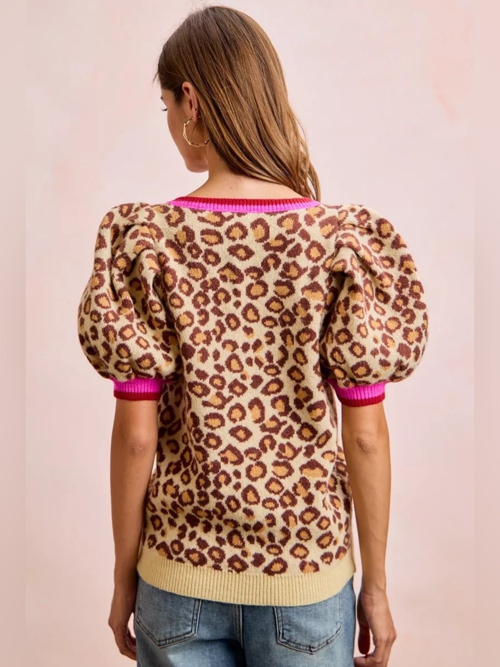 NWT Trendy Leopard/Pink Top - Picture 3 of 7